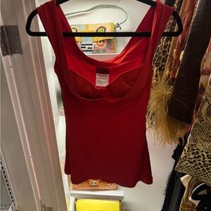 Versace Versus Red Sleeveless Scoop Neck Top